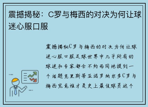 震撼揭秘：C罗与梅西的对决为何让球迷心服口服